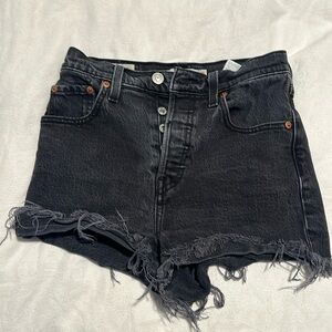 Levi’s rib cage shorts, black, button fly